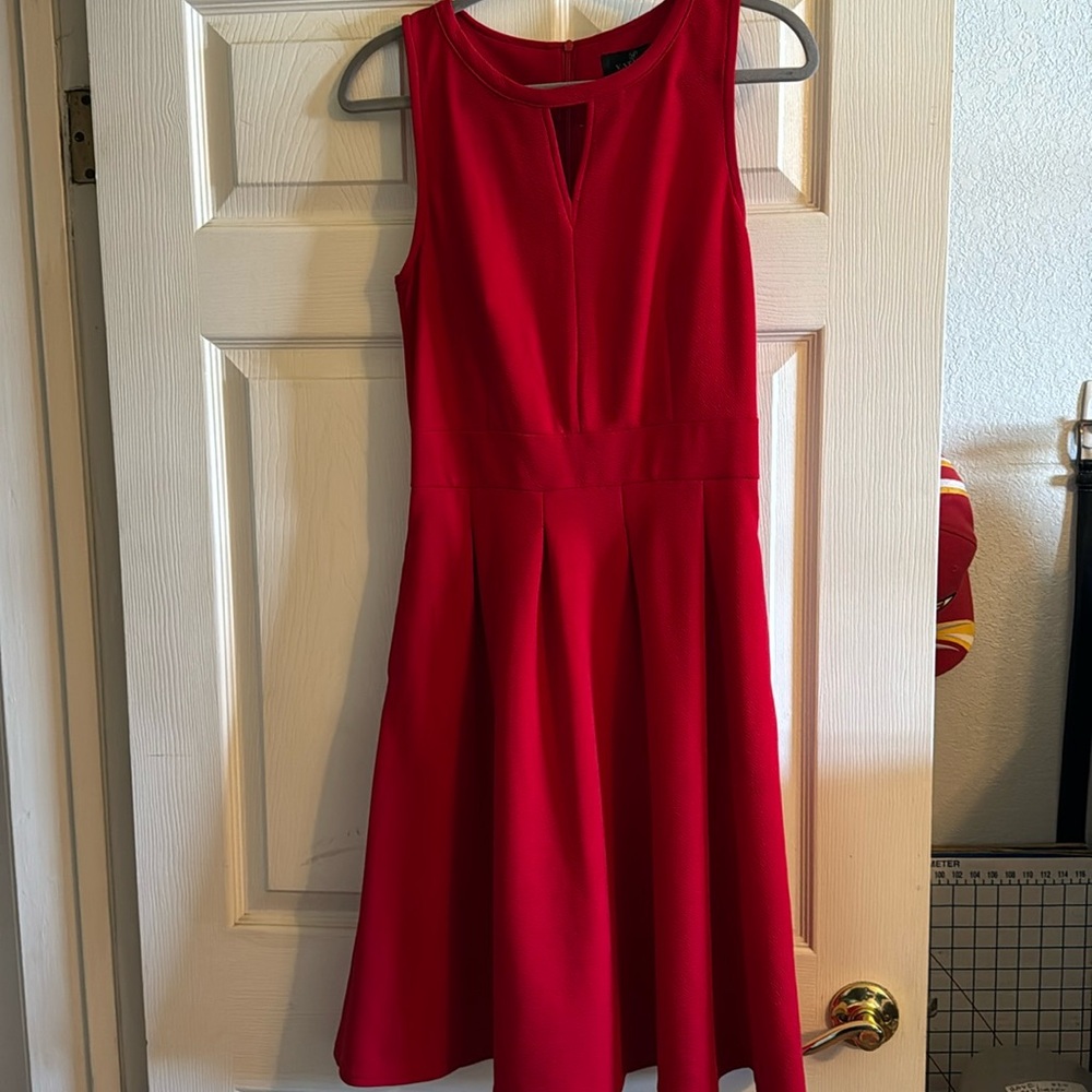 Red office dress